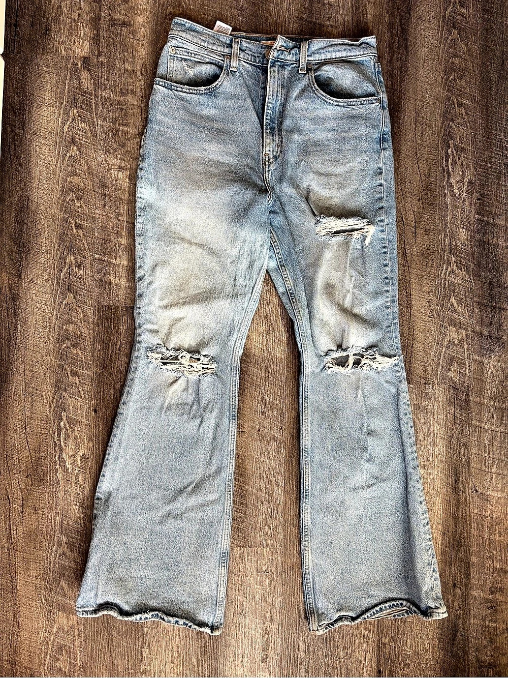 Levi’s High Rise Flare Distressed Flare Jeans Waist 30 Blue